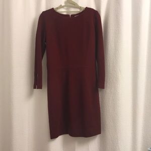 Sandro Long Sleeve Red Dress